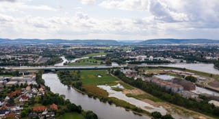 Minden Luftaufnahme vom Kanal in Minden