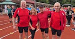 Four MINDA employees at the 24-hour run in Minden