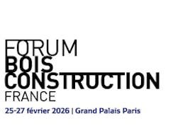 On the picture you can see the trade fair logo of Forum Bois Construction.