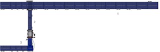Layout: Förderstrecke MDF-Plattenstapel Layout Förderstrecke MDF-Plattenstapel: MDF-Stapel werden mittels Verfahrwagen (Transferwagen) zur Förderstrecke 1 (oben rechts im Bild) transportiert. Die Förderstrecke übernimmt die Stapel und transportiert diese dann weiter bis zur Abzweigung. Dort wird entweder der Stapel weitertransportiert (links oben im Bild) oder über die Winkelübergabe umgelenkt in den Bereich 2 (unterer Bildbereich). Die verbliebenen Stapel auf der Förderstrecke 1 werden von einem weiteren Transferwagen einer weiteren Verarbeitung zugeführt. Im Bereich 2 nach der Winkelübergabe werden die Stapel dem Stapelwender zugeführt. Wenn anhand der übergebenen Daten gefordert, wird im Wender der MDF-Stapel um 180° gedreht. Nach dem Wenden wird der Stapel wieder freigegeben und an einen schienengeführten Schwenkwagen im Abtransportbereich 3 übergeben. Ein weiterer Transferwagen übernimmt die Stapel dann von den Förderern und transportiert sie dann in einen weiteren Verarbeitungsbereich.