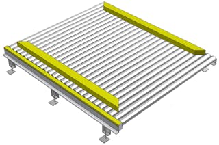 3D-model pallet alignment 3D-model pallet alignment: roller conveyor with pallet aligment (pusher)